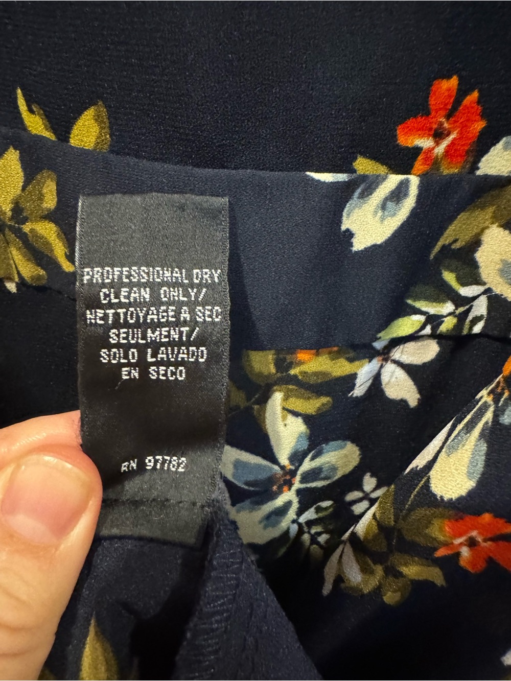 Jill Stuart Navy Floral Wrap Maxi Dress with Ruffle Collar - Picture 6 of 6